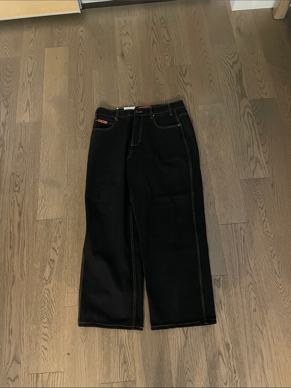 Butter Men’s Black Jeans with Contrast Stitching